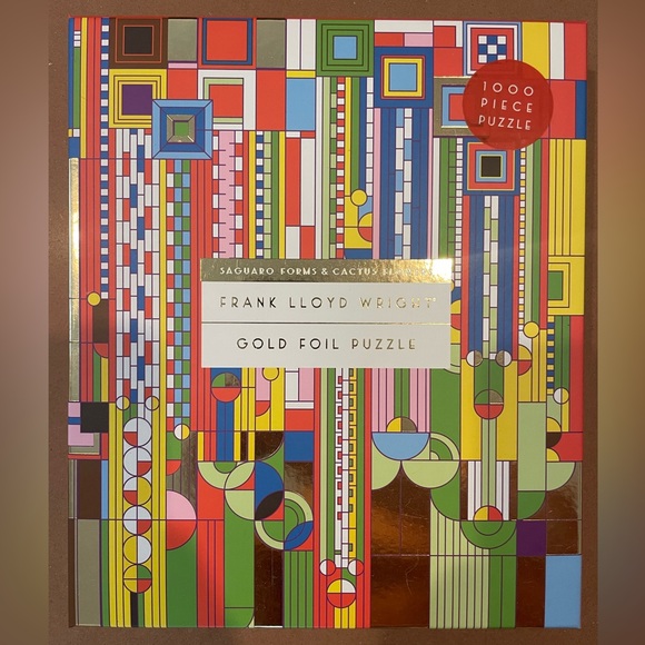 Frank Lloyd Wright Saguaro Cactus & Forms Foil Stamped 1000 Piece Jigsaw Puzzle - Picture 1 of 4
